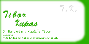 tibor kupas business card